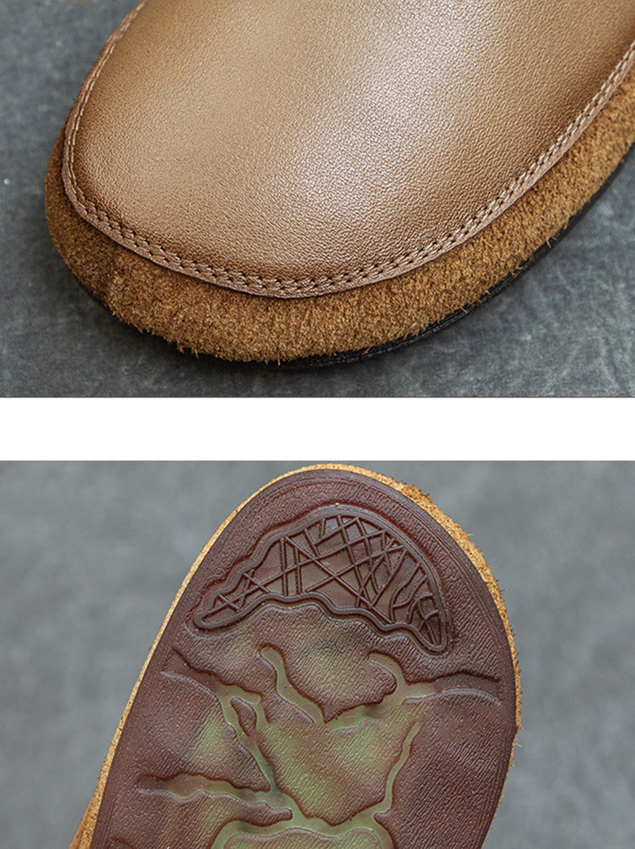 Scarpe basse in pelle vintage primaverili da donna