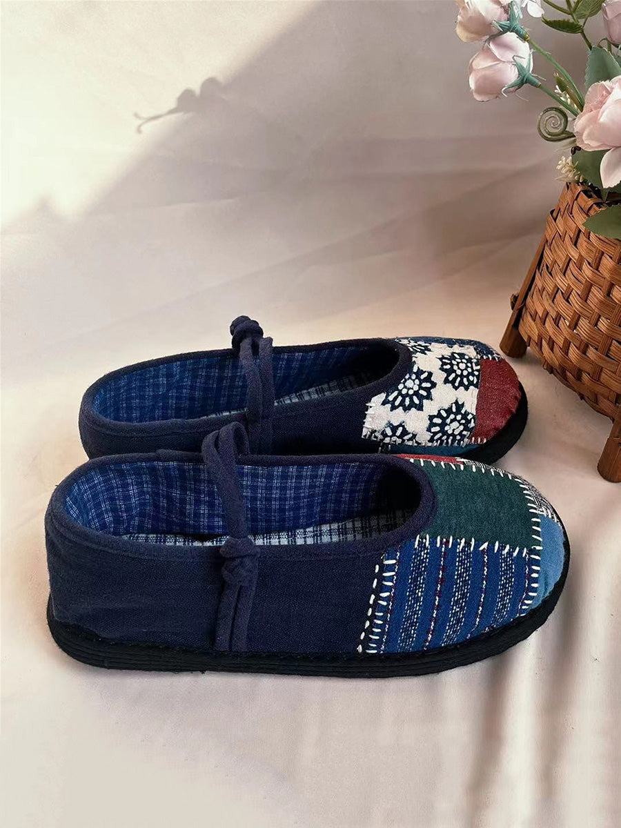 Scarpe da donna in cotone con toppa estiva etnica