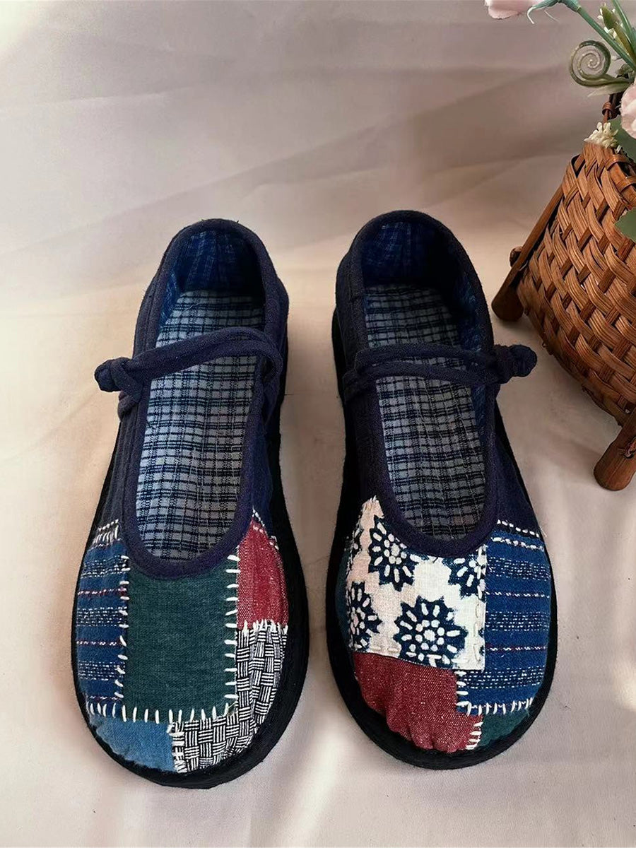 Scarpe da donna in cotone con toppa estiva etnica