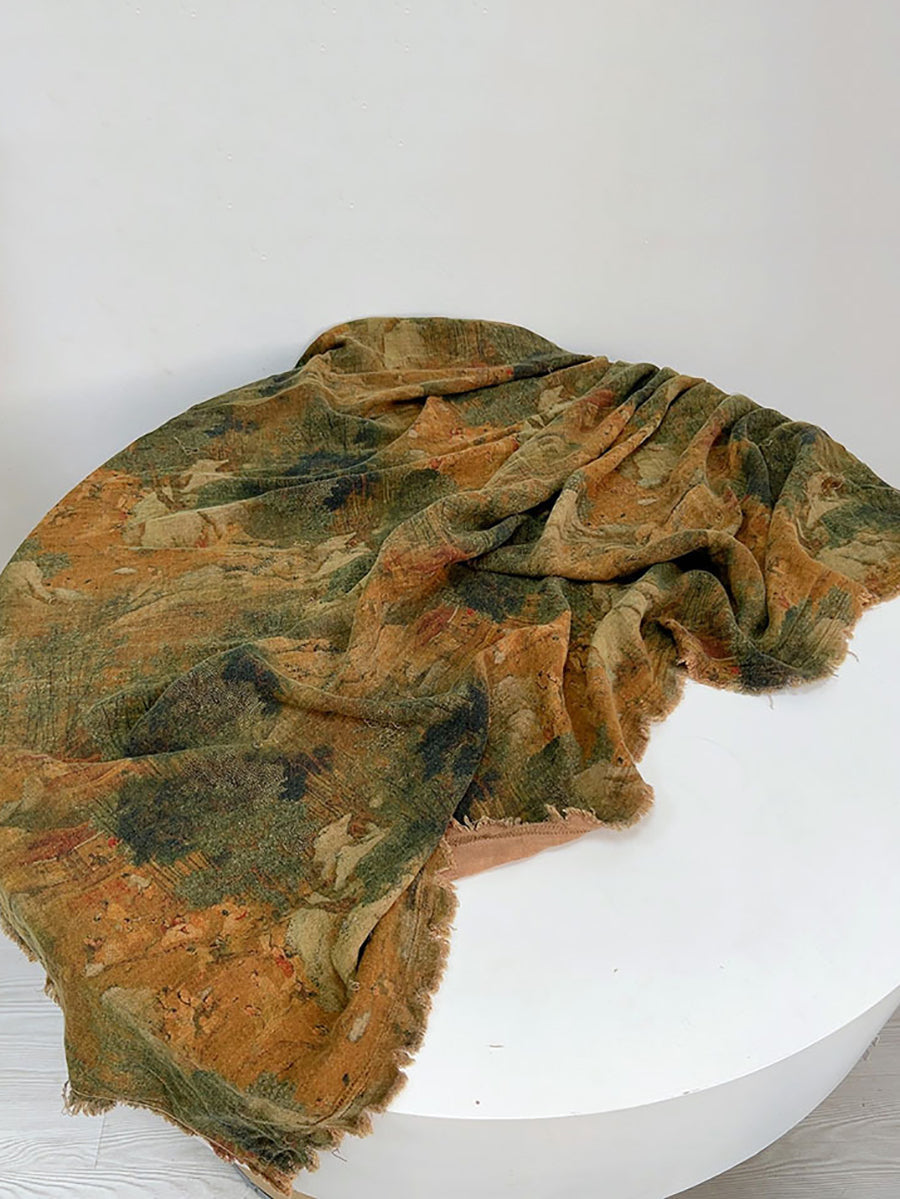 Sciarpa autunnale con fiori etnici e tie-dye da donna