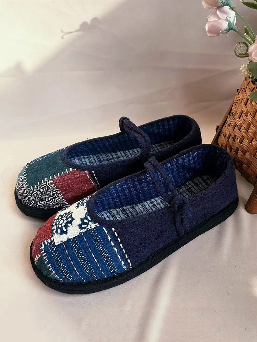 Scarpe da donna in cotone con toppa estiva etnica