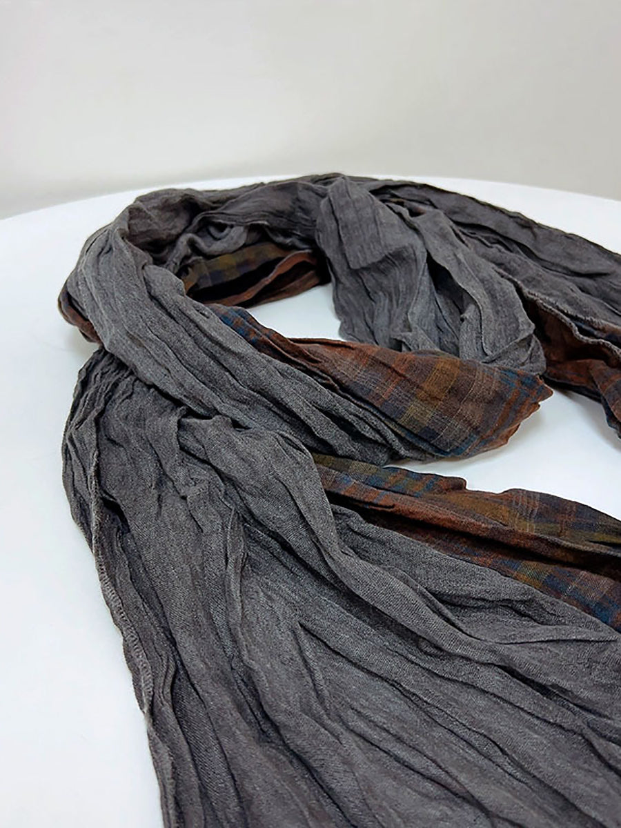Sciarpa in cotone con giunzioni a quadri vintage da donna