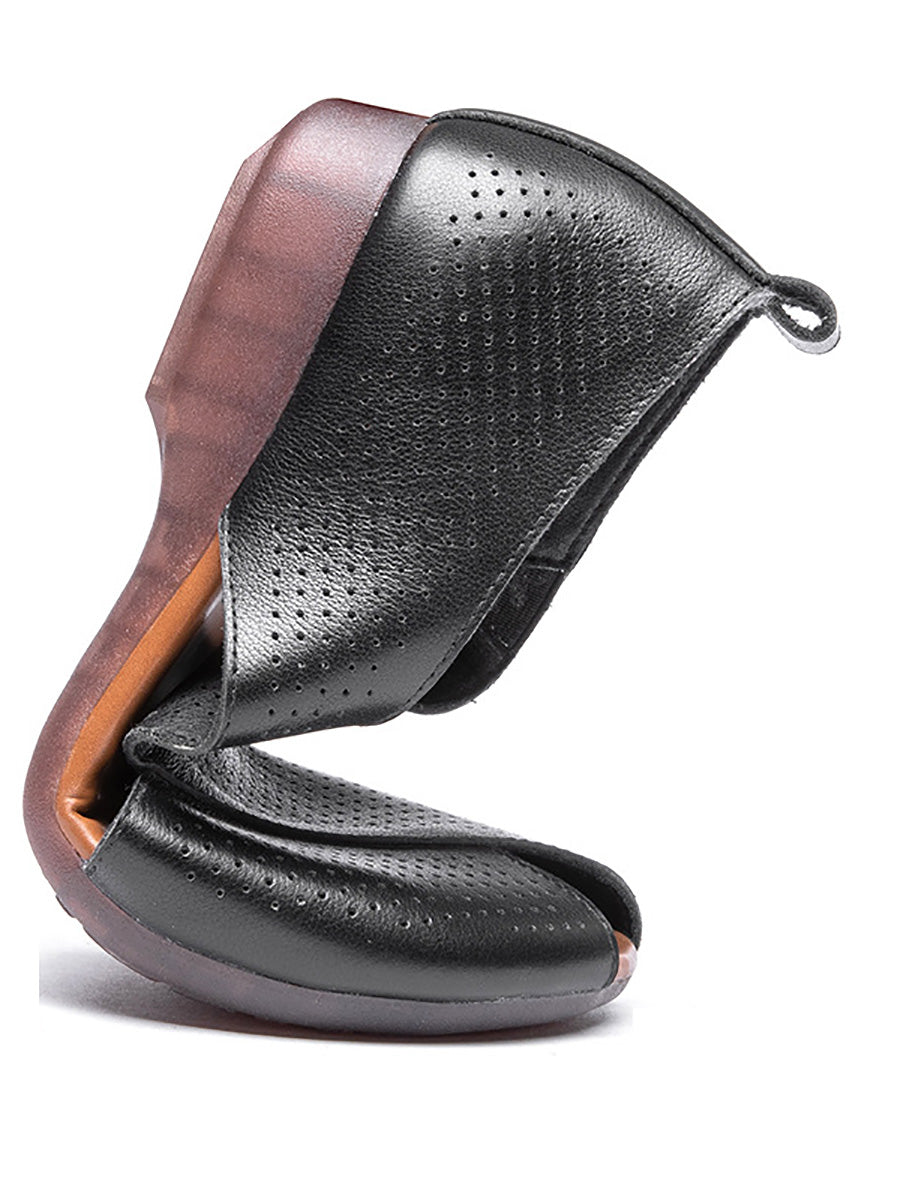 Sandali estivi casual da donna in pelle con tacco basso