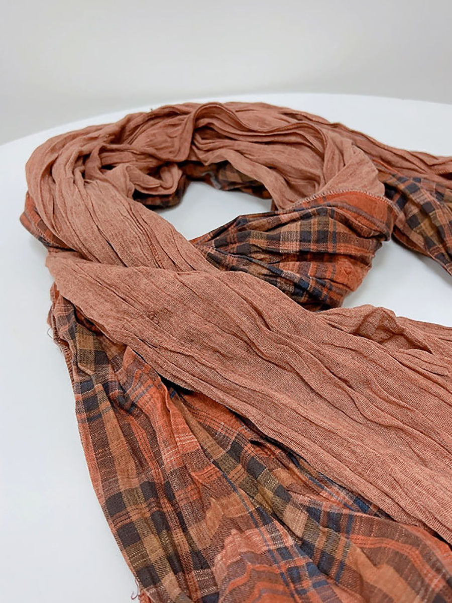Sciarpa in cotone con giunzioni a quadri vintage da donna