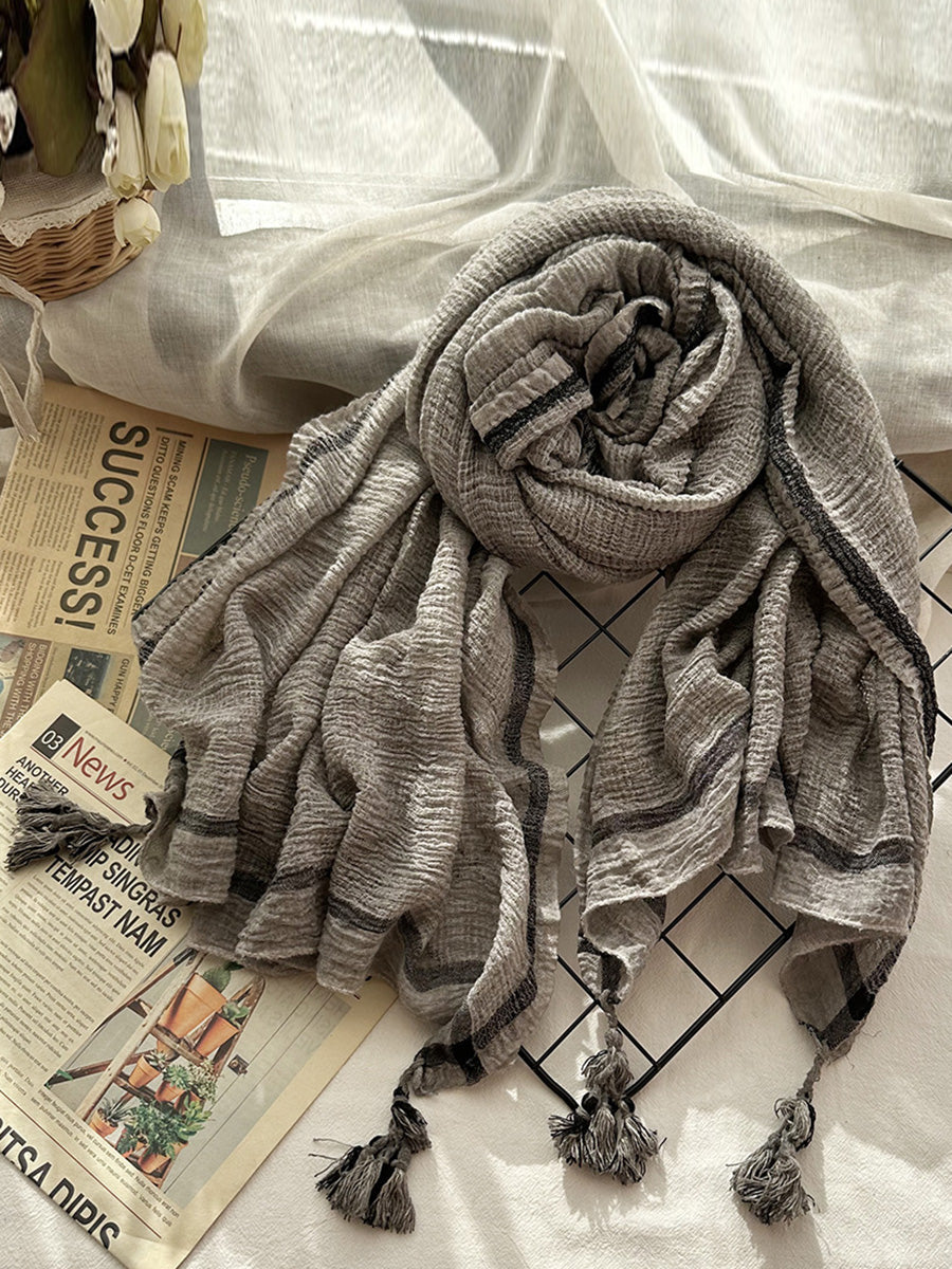 Sciarpa scialle con nappe primaverili vintage da donna