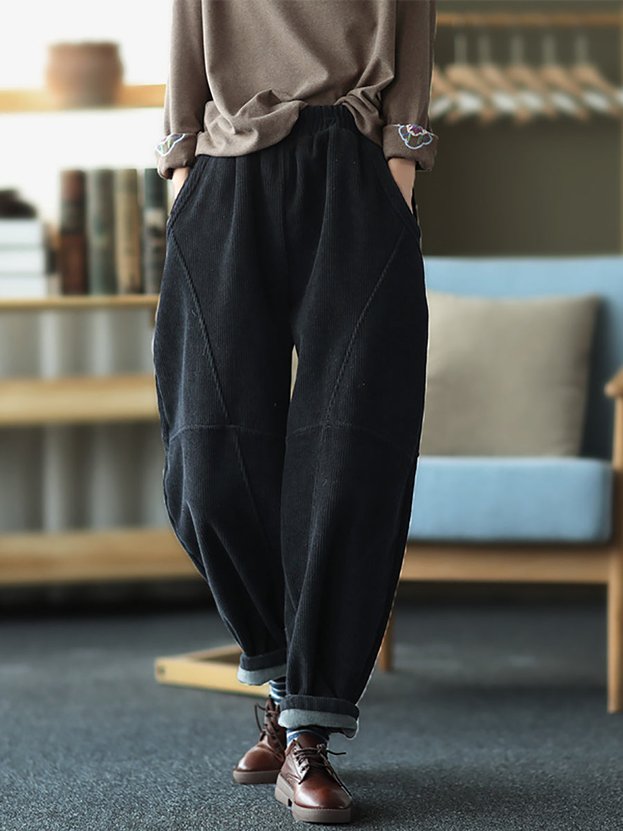 Pantaloni vintage da donna con cuciture spesse