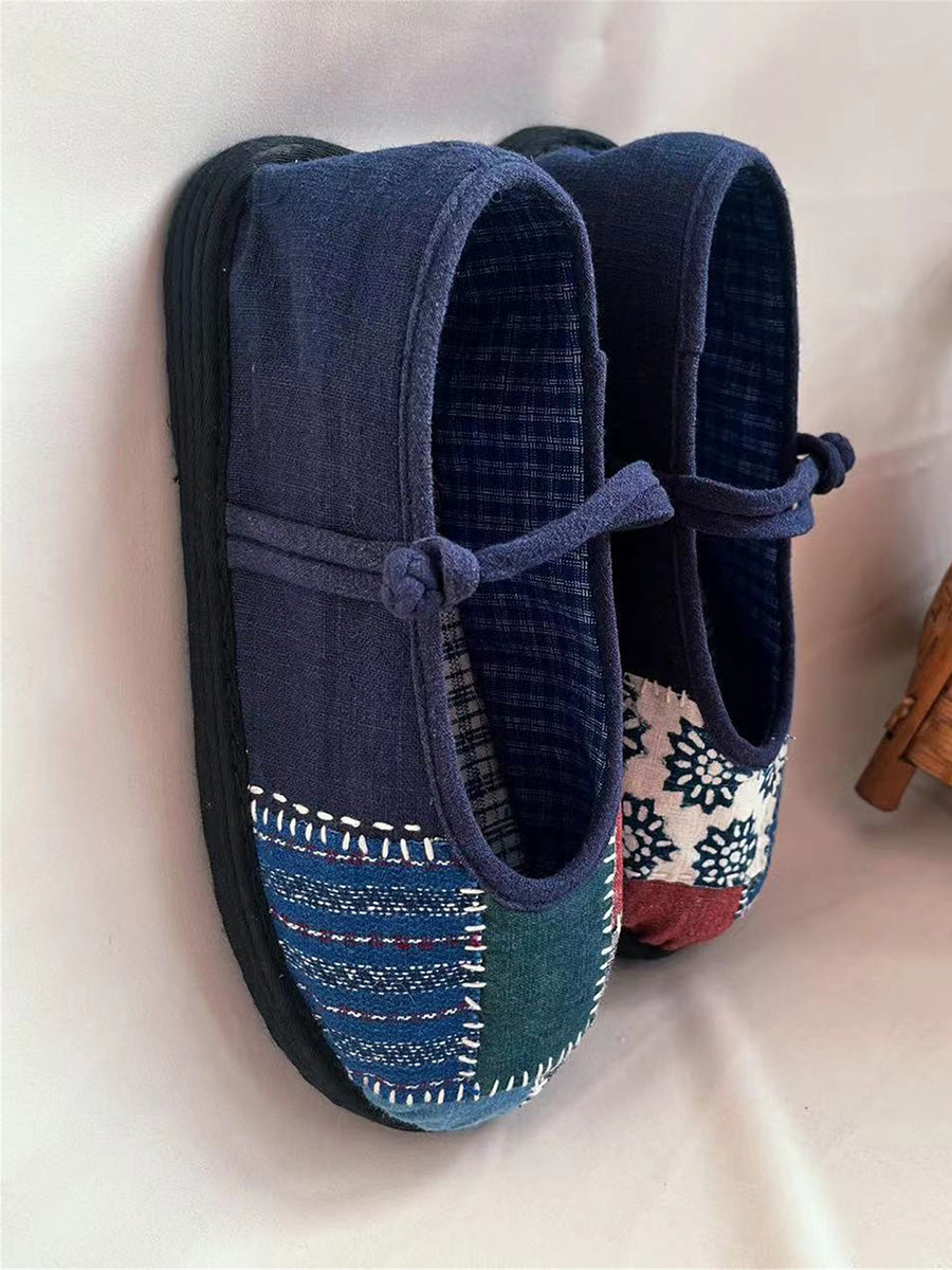 Scarpe da donna in cotone con toppa estiva etnica