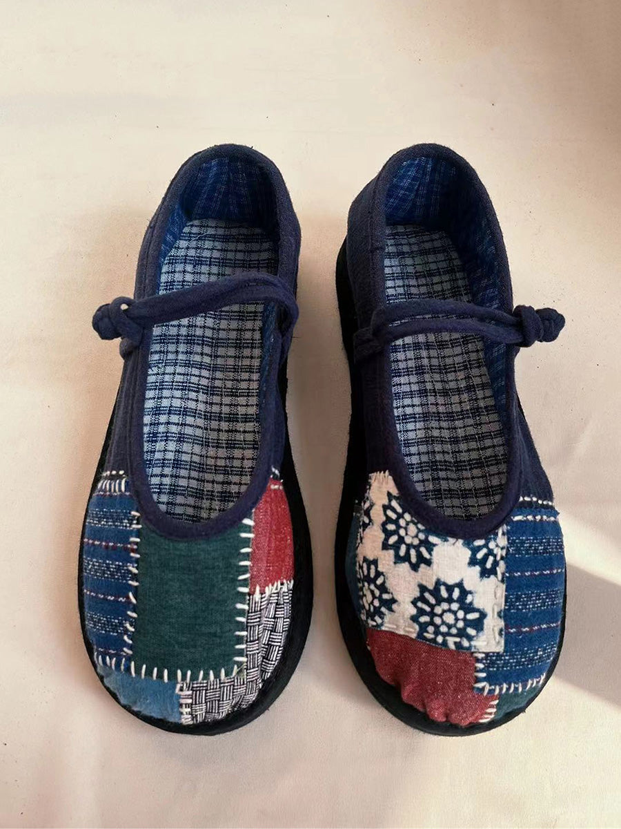 Scarpe da donna in cotone con toppa estiva etnica