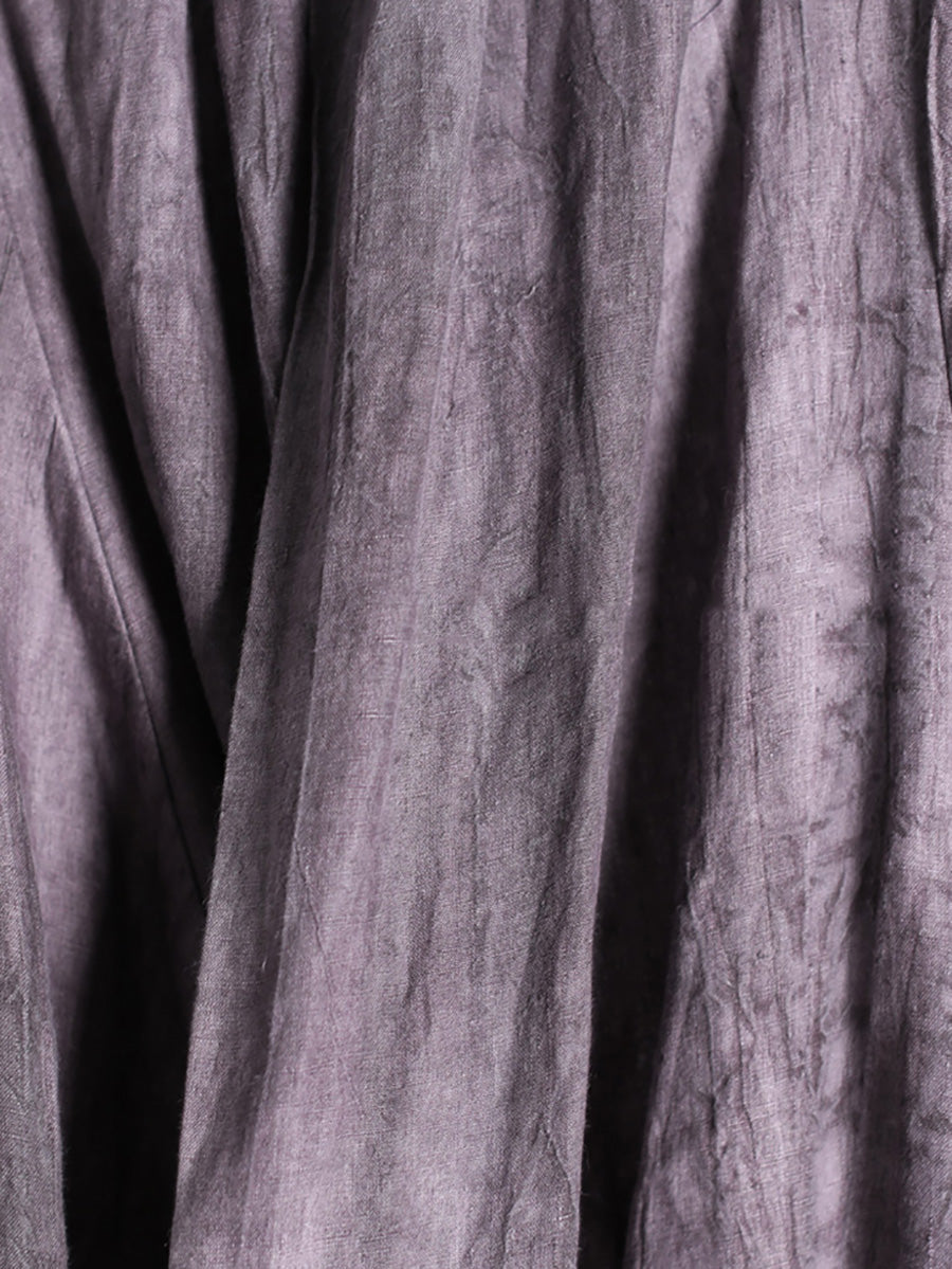 Abito da donna vintage irregolare in lino e cotone con tiedye