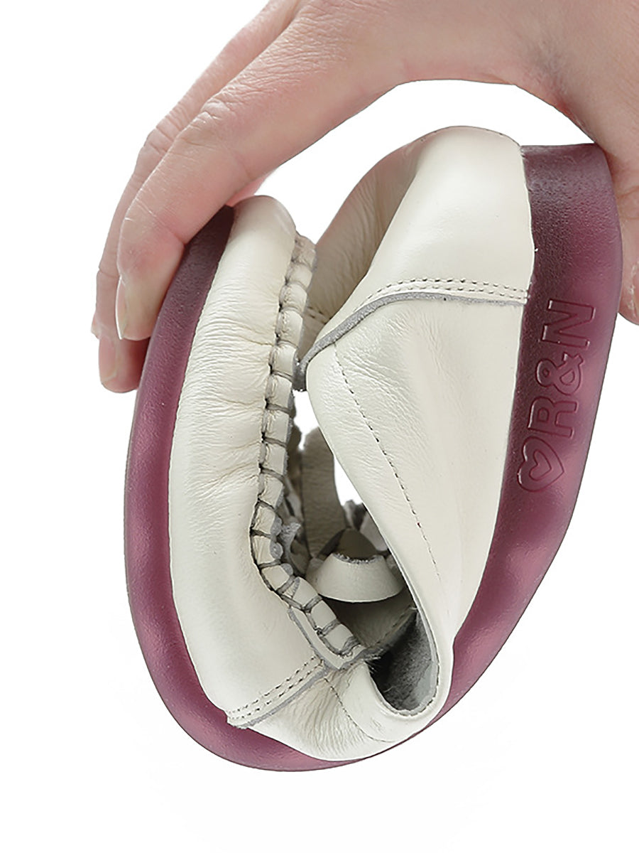 Scarpe basse estive casual da donna in morbida pelle intrecciata