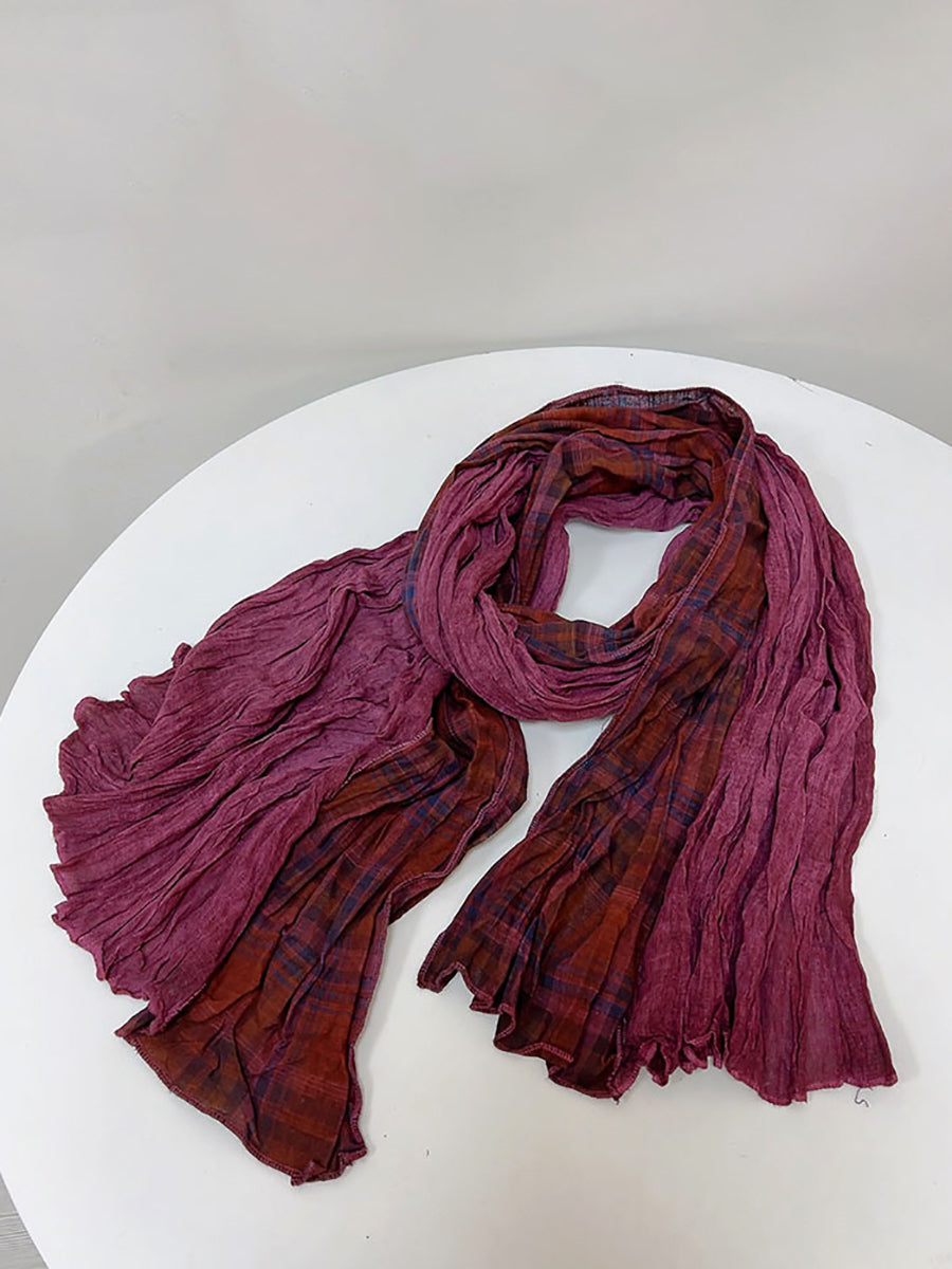 Sciarpa in cotone con giunzioni a quadri vintage da donna