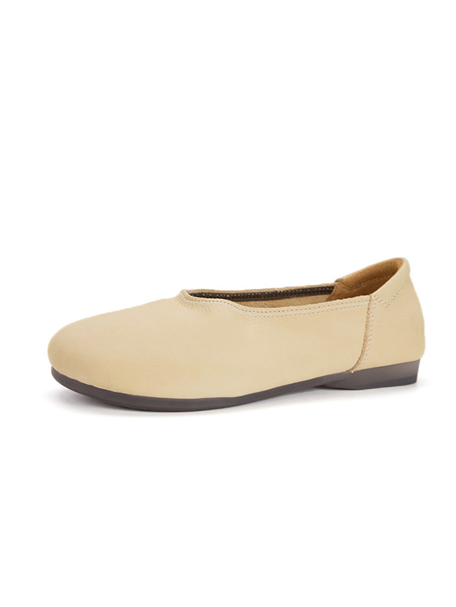 Scarpe basse estive casual da donna in morbida pelle