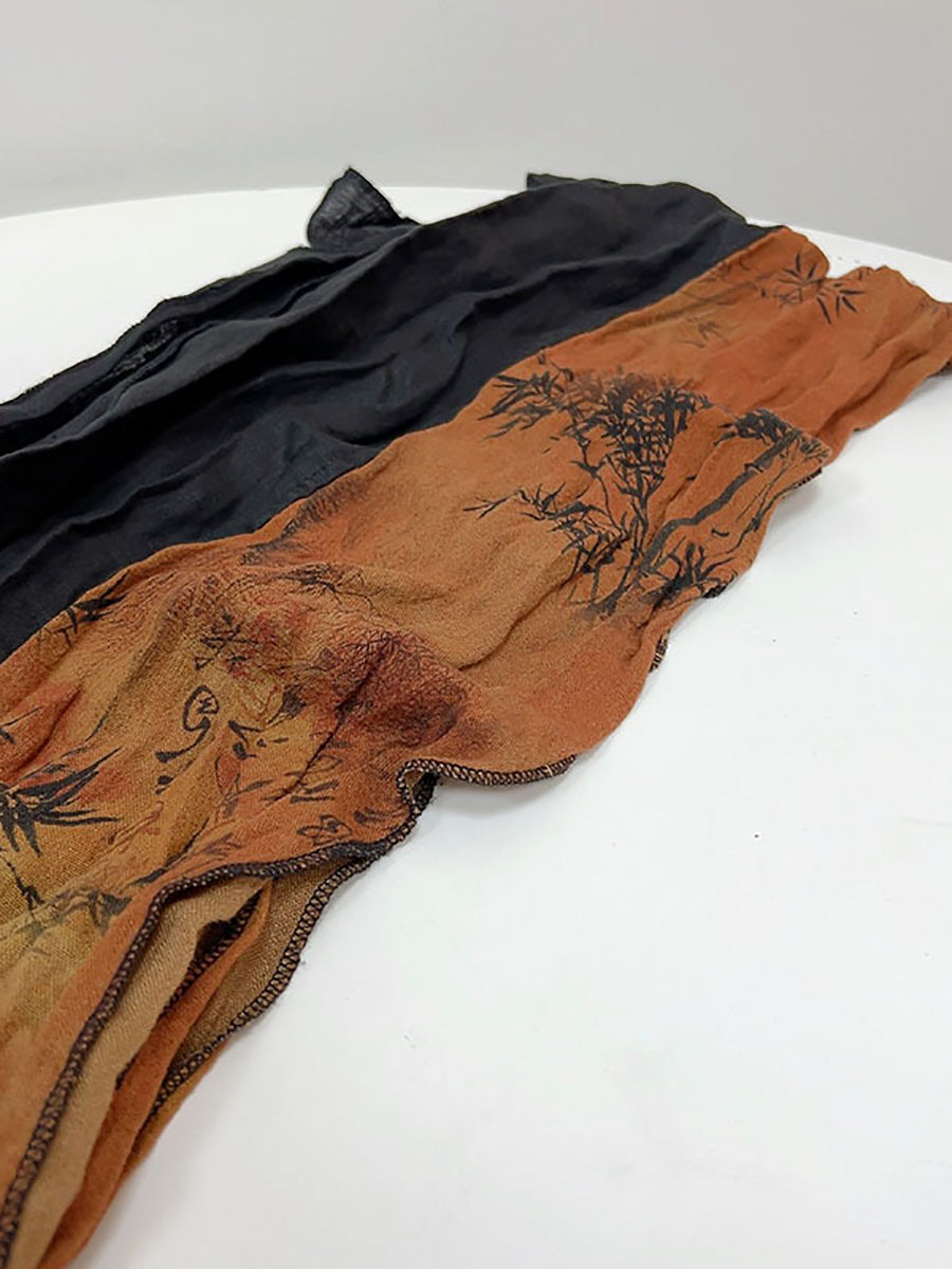 Sciarpa autunnale con fiori etnici e tie-dye da donna