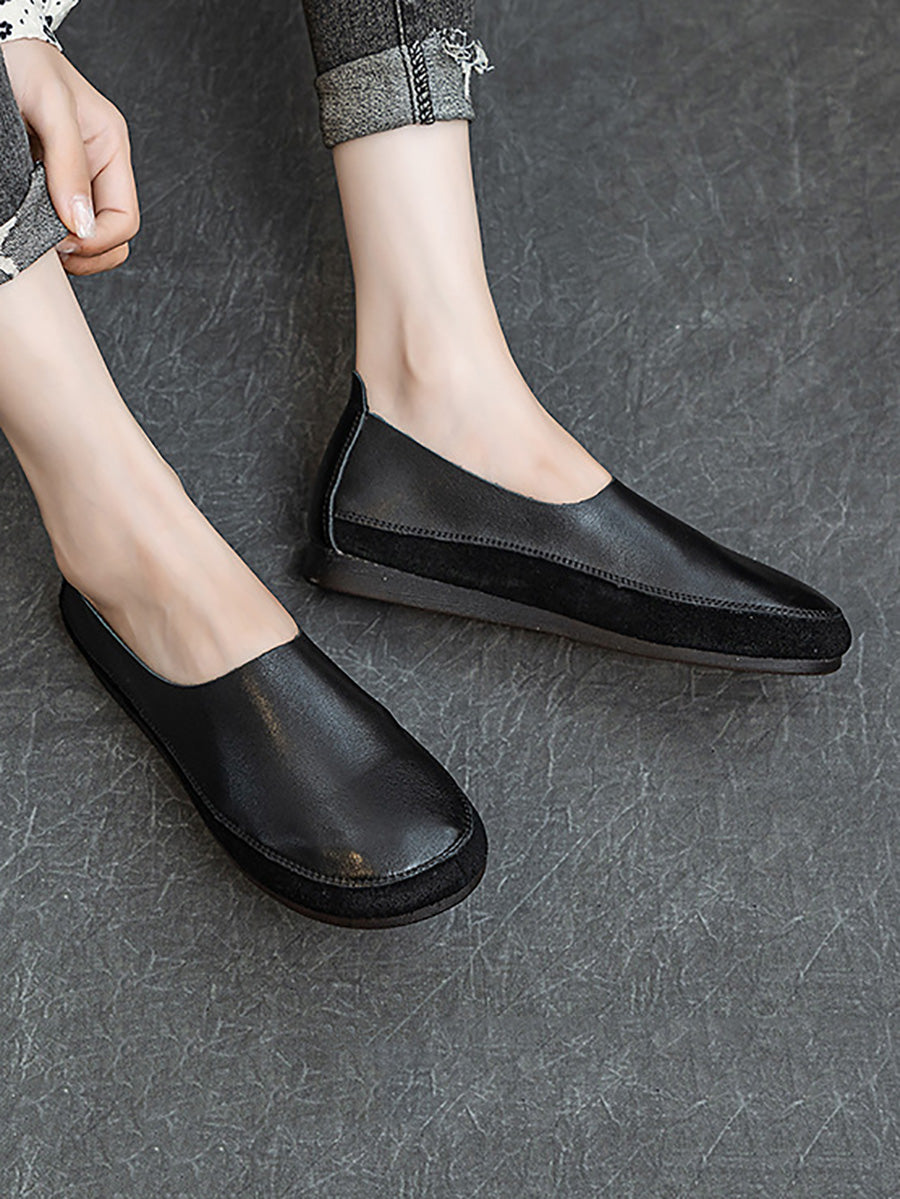 Scarpe basse in pelle vintage primaverili da donna