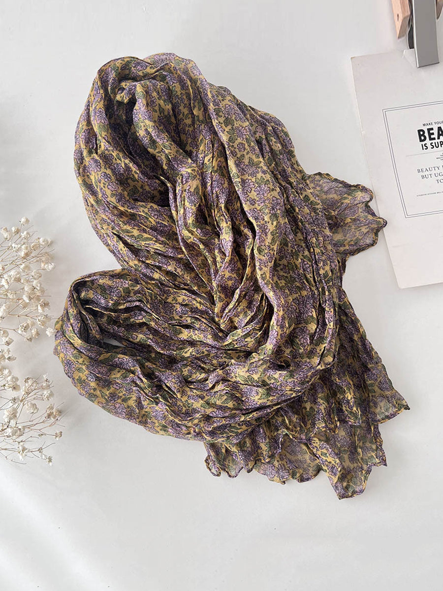 Sciarpa estiva da donna in cotone floreale vintage