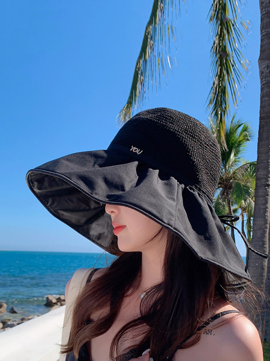 Cappello da sole a tinta unita alla moda estiva da donna