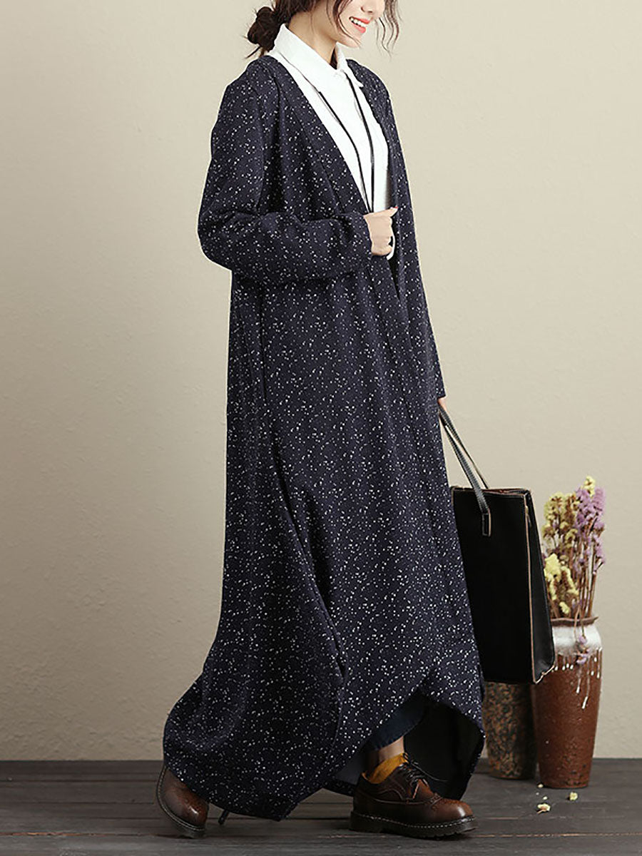 Cardigan Maniche Lunghe Blu Autunno Inverno Cappotto Per Le Donne