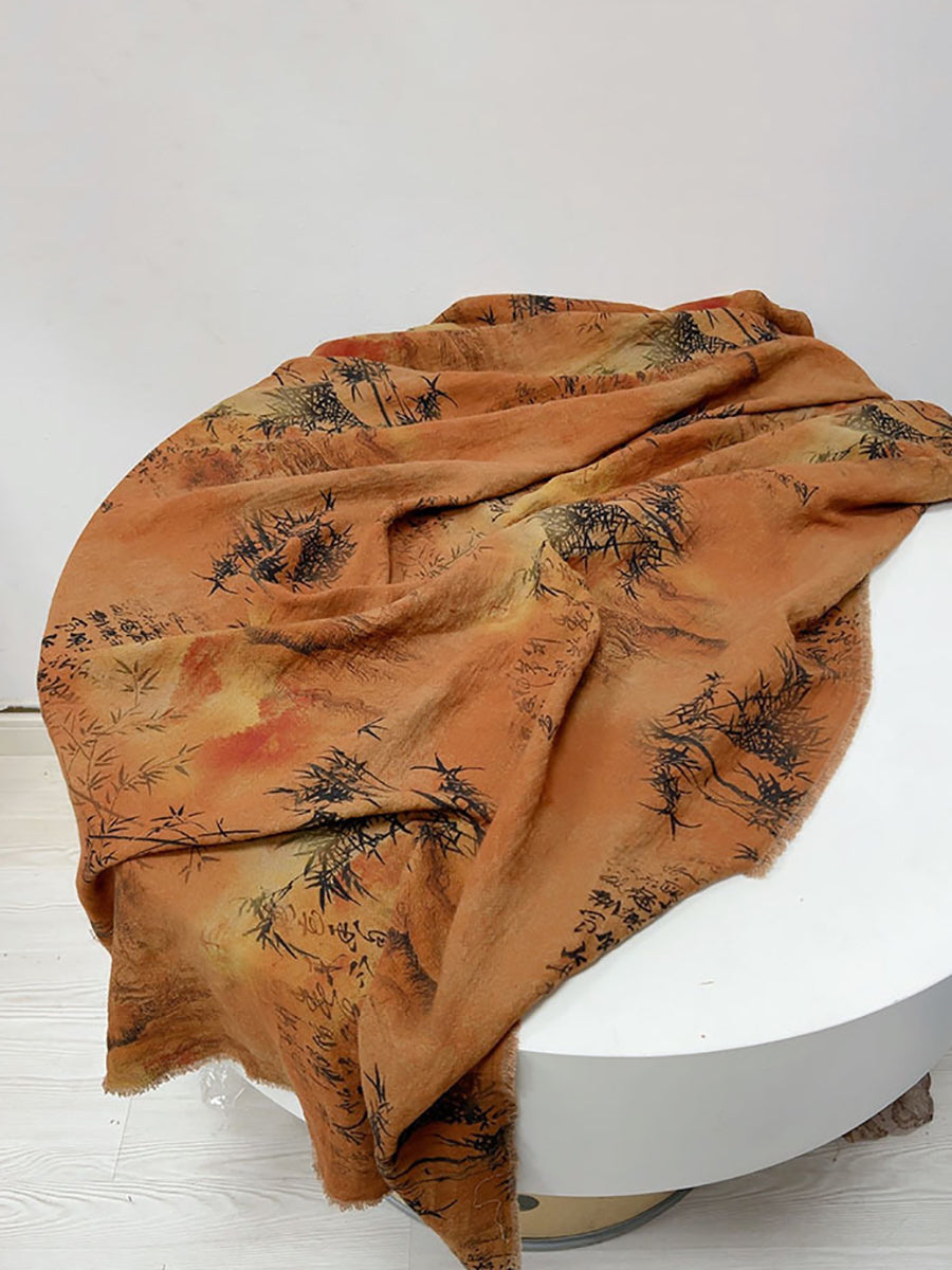 Sciarpa autunnale con fiori etnici e tie-dye da donna
