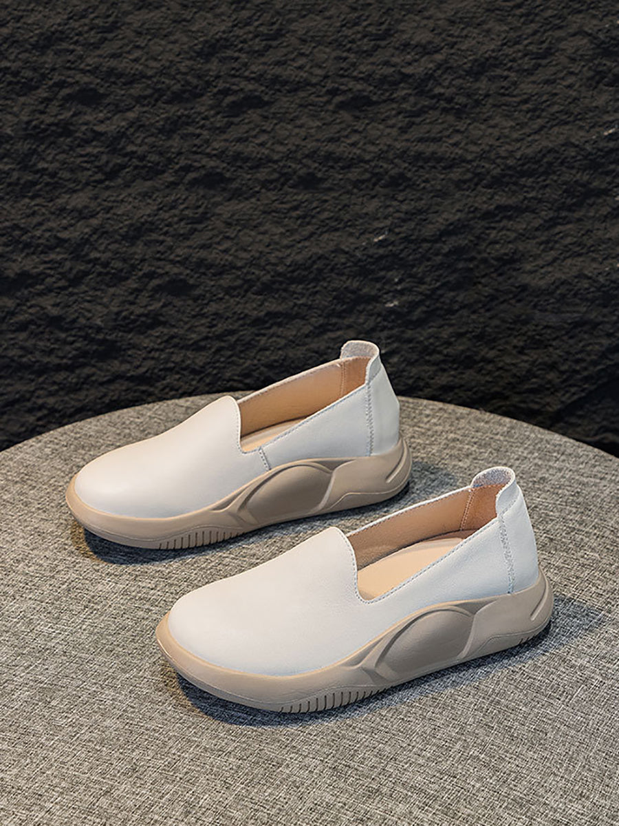 Scarpe con plateau in vera pelle casual estive da donna