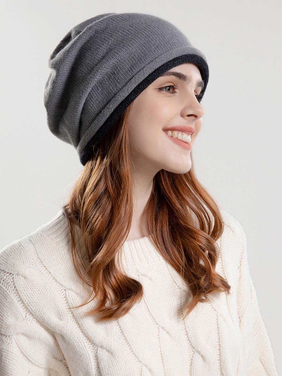 Cappello invernale in stile coreano tinta unita
