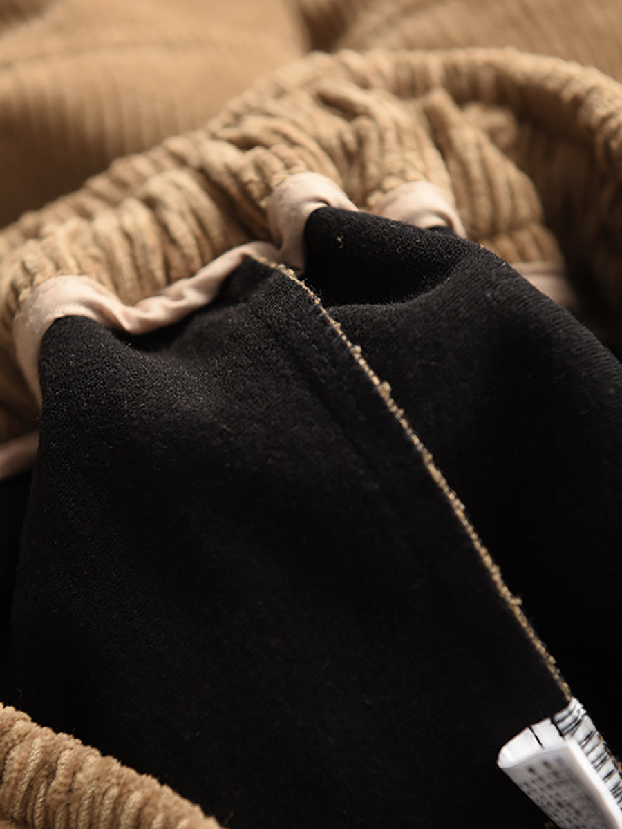 Pantaloni casual da donna, larghi e foderati in pile