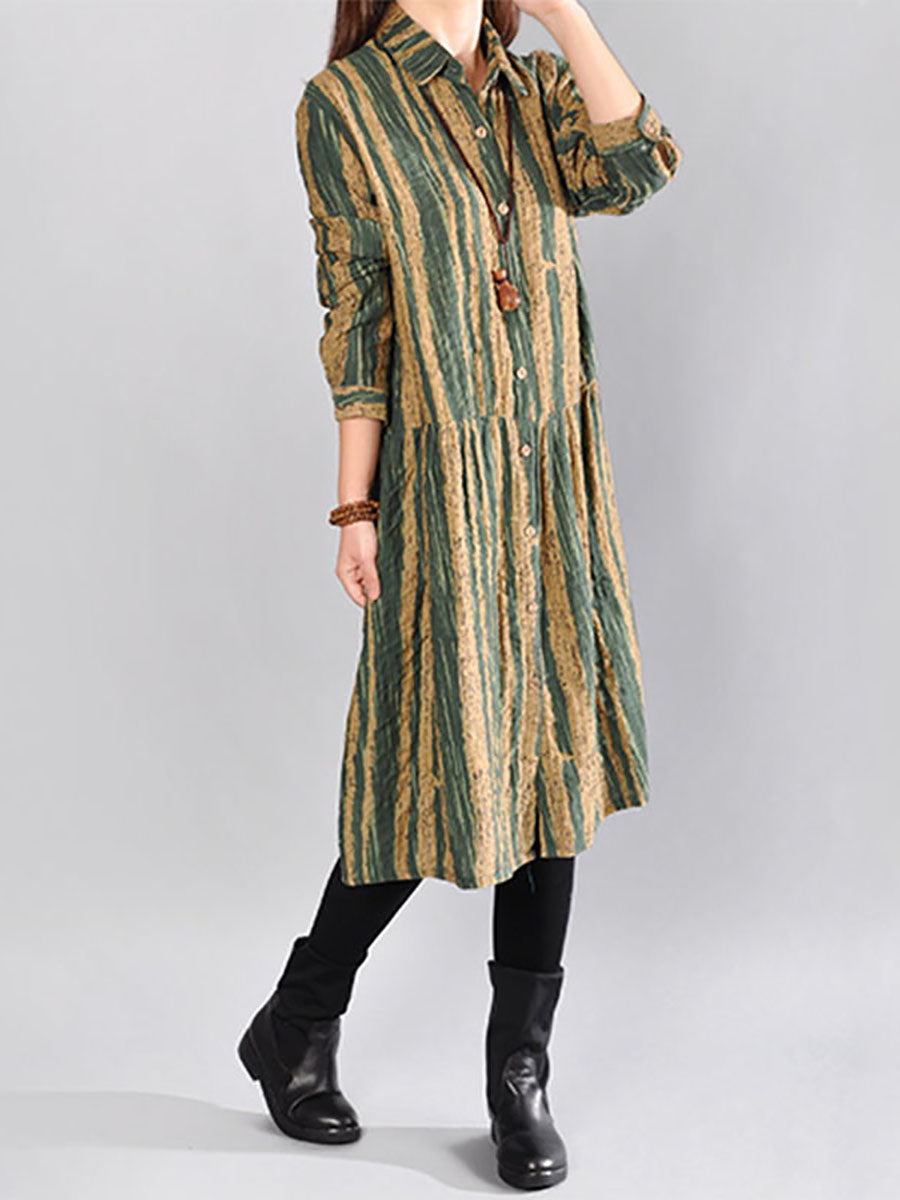 Abito casual da donna a righe in 100% cotone