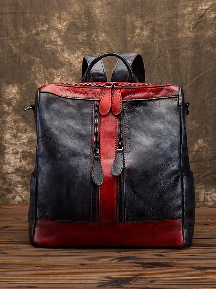 Zaino in pelle coordinato con i colori da viaggio casual
