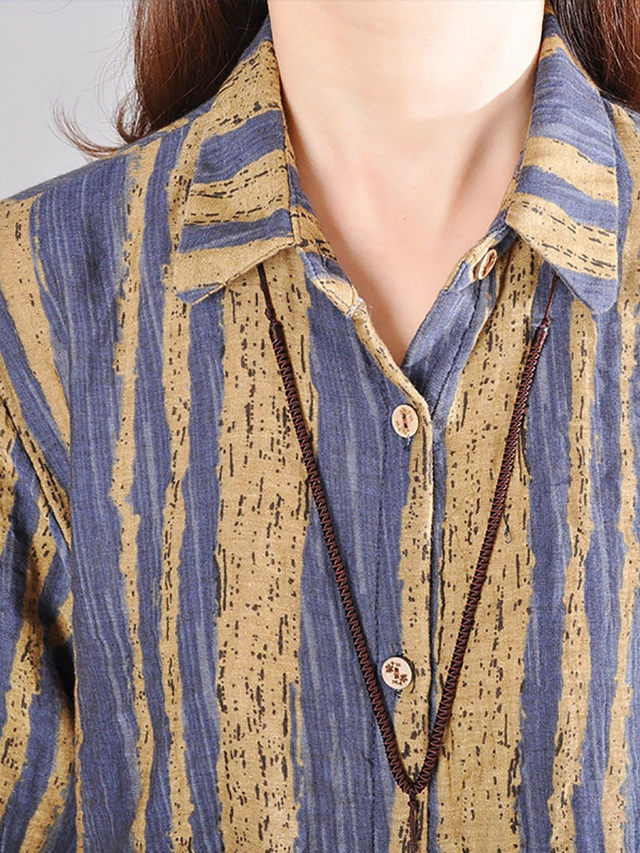 Abito casual da donna a righe in 100% cotone