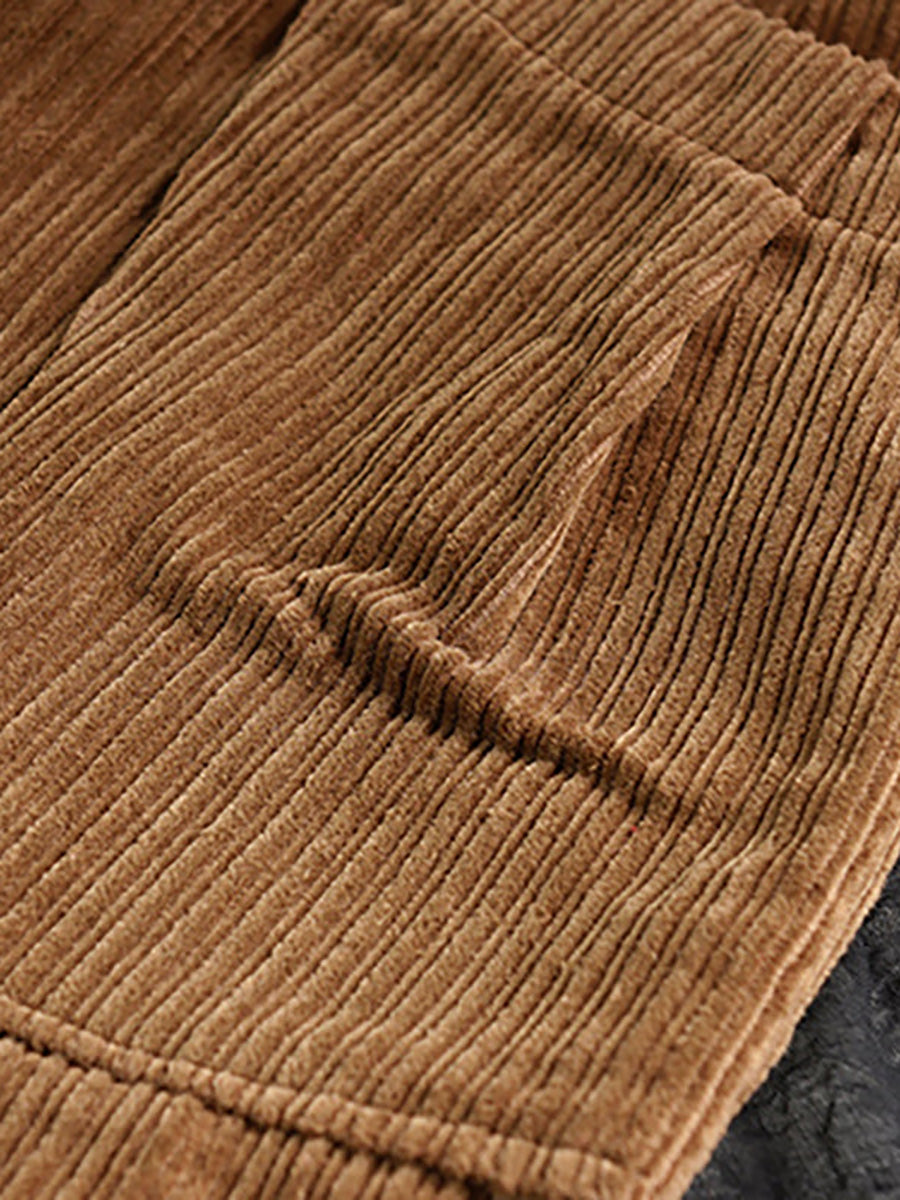 Pantaloni in velluto a coste retrò primaverili tinta unita
