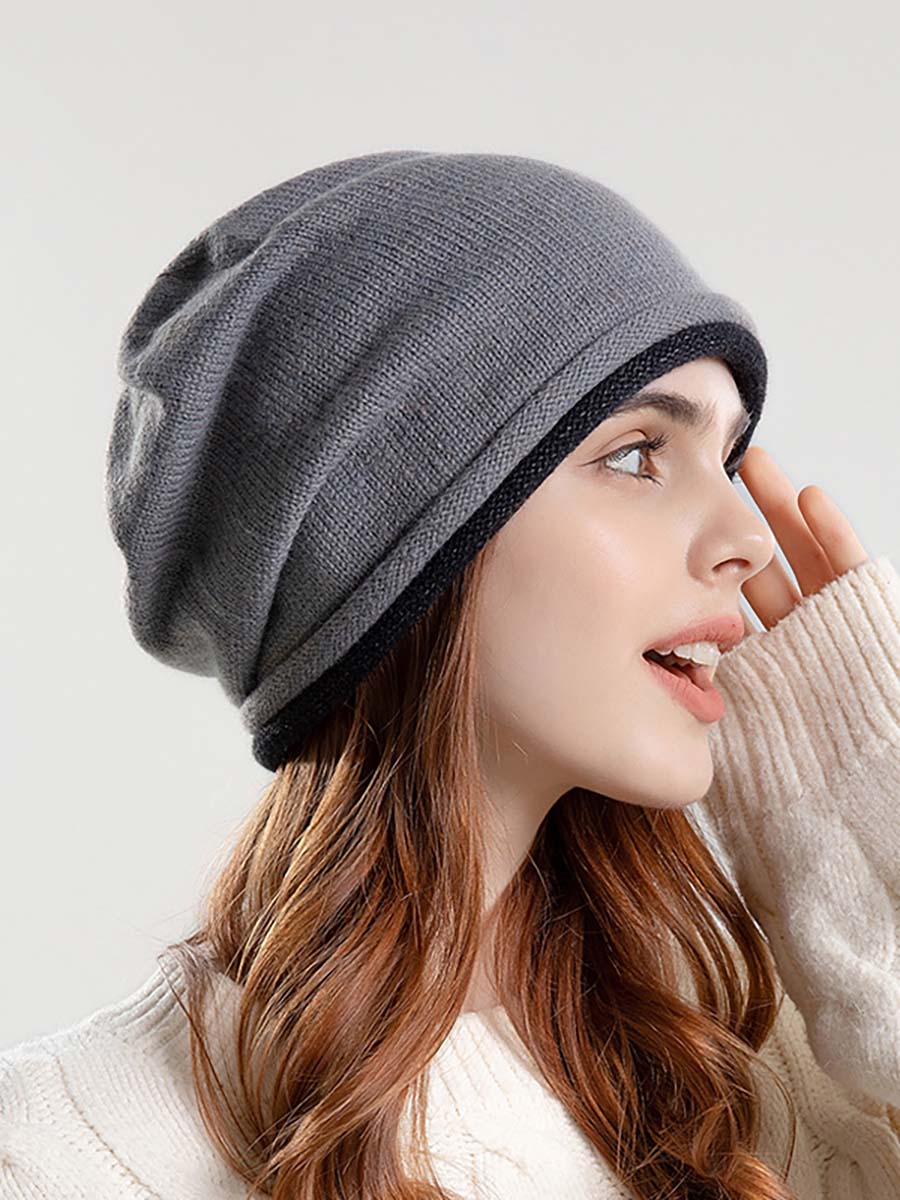 Cappello invernale in stile coreano tinta unita