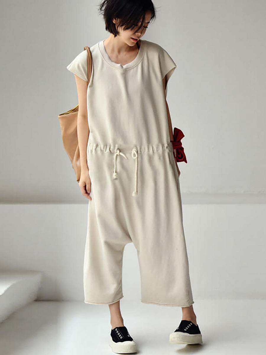 Tute in cotone tinta unita con coulisse