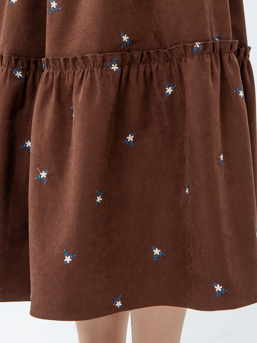 Abito midi con lacci geometrici e tasca vintage