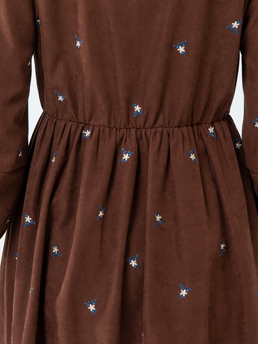 Abito midi con lacci geometrici e tasca vintage