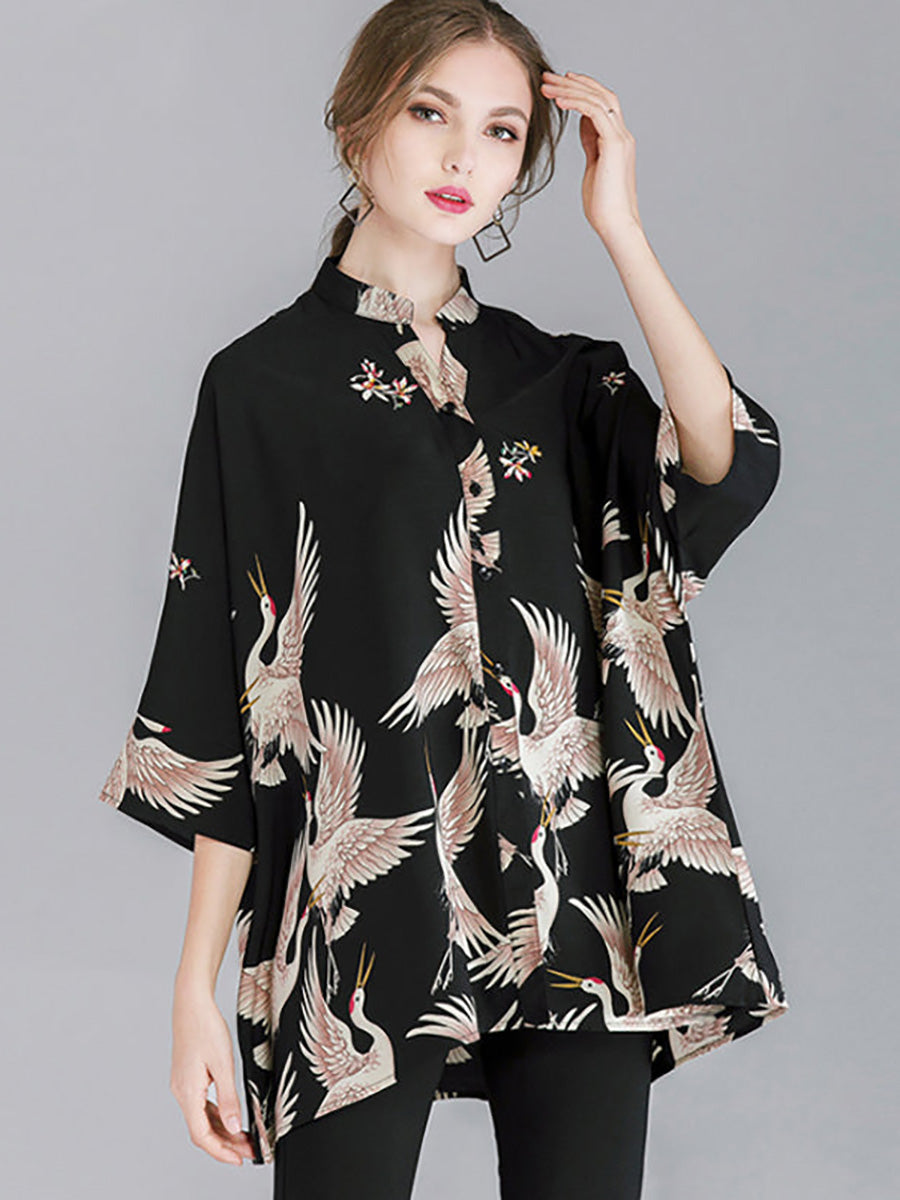 Women Fashion Animal Prints Loose Shirt