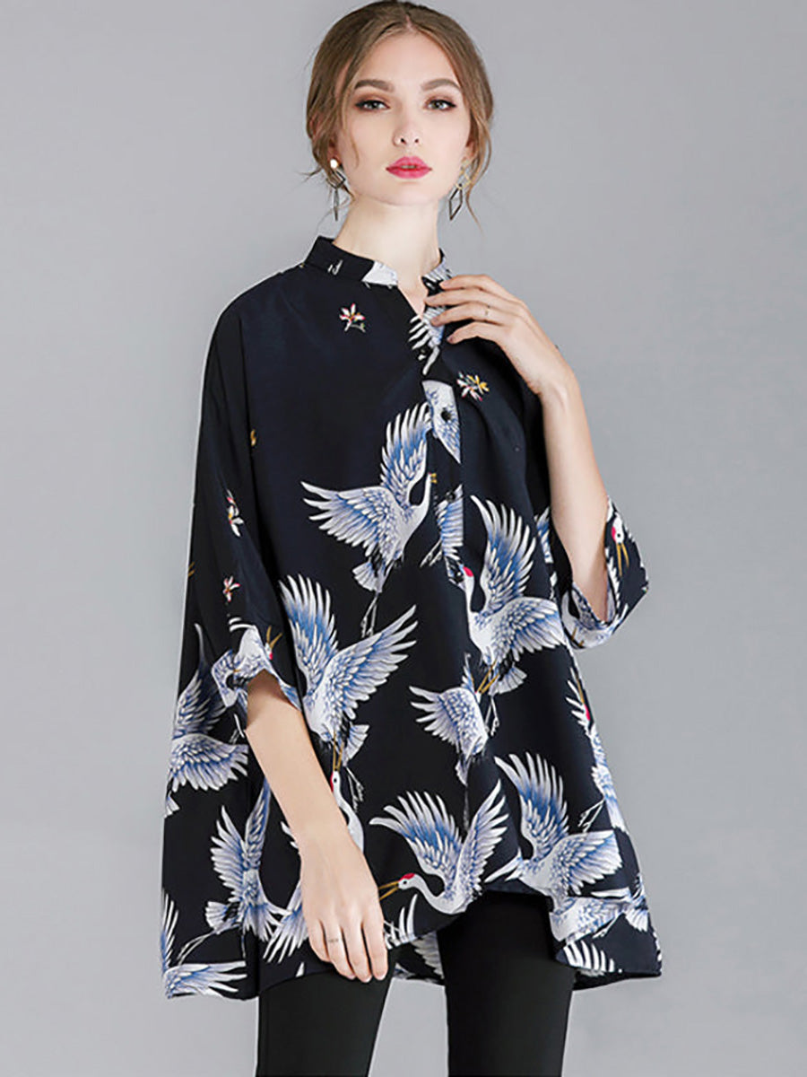 Women Fashion Animal Prints Loose Shirt