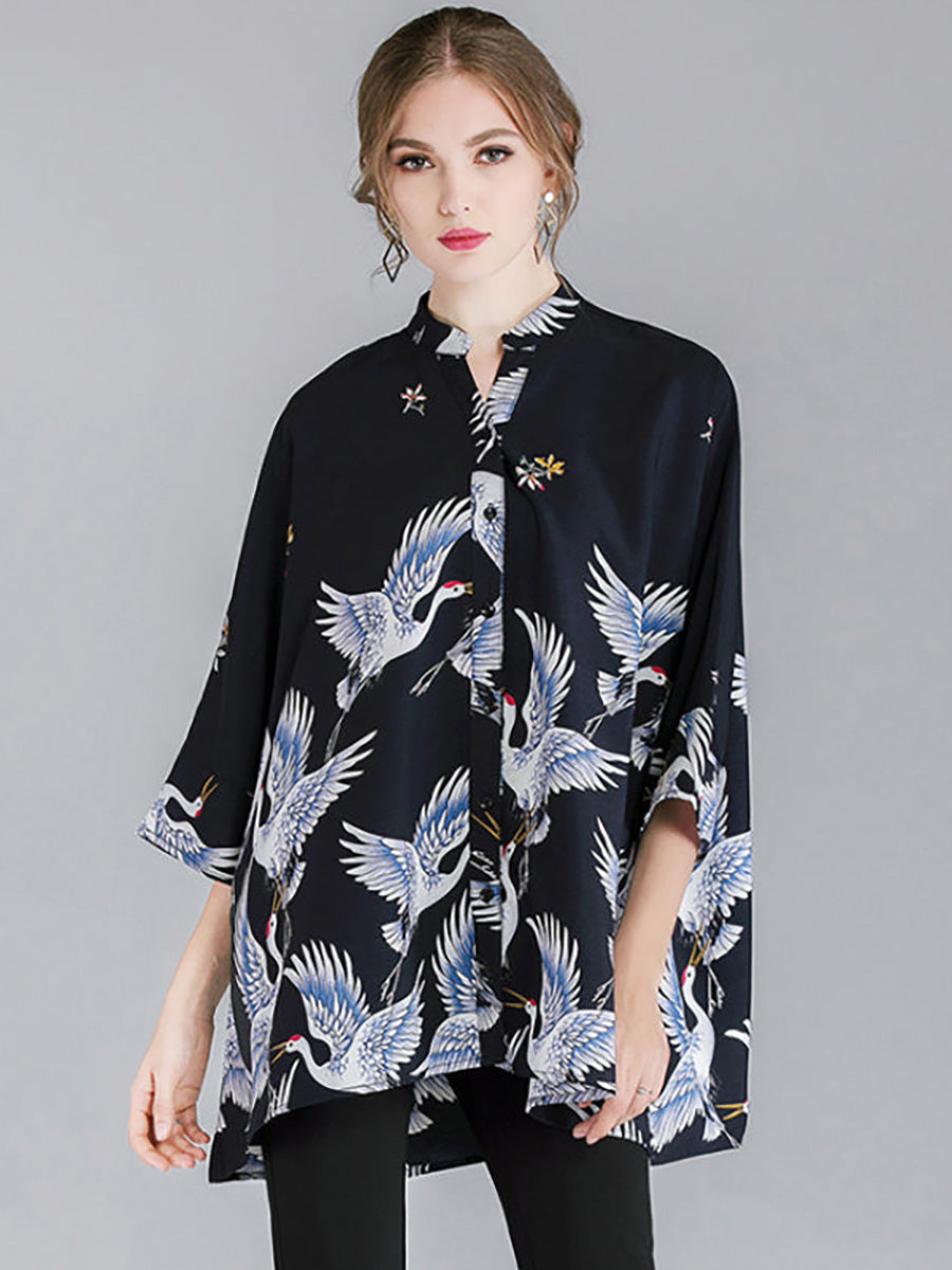 Women Fashion Animal Prints Loose Shirt