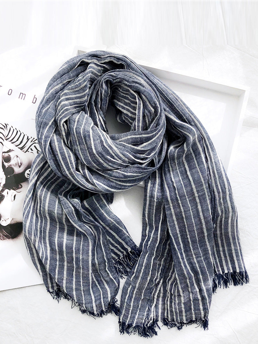 Sciarpe morbide con nappe a righe vintage da donna