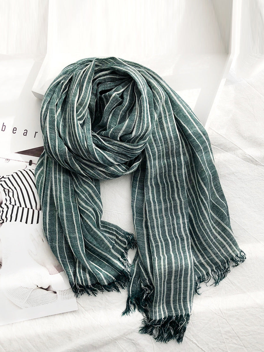 Sciarpe morbide con nappe a righe vintage da donna