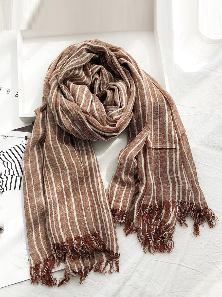 Sciarpe morbide con nappe a righe vintage da donna