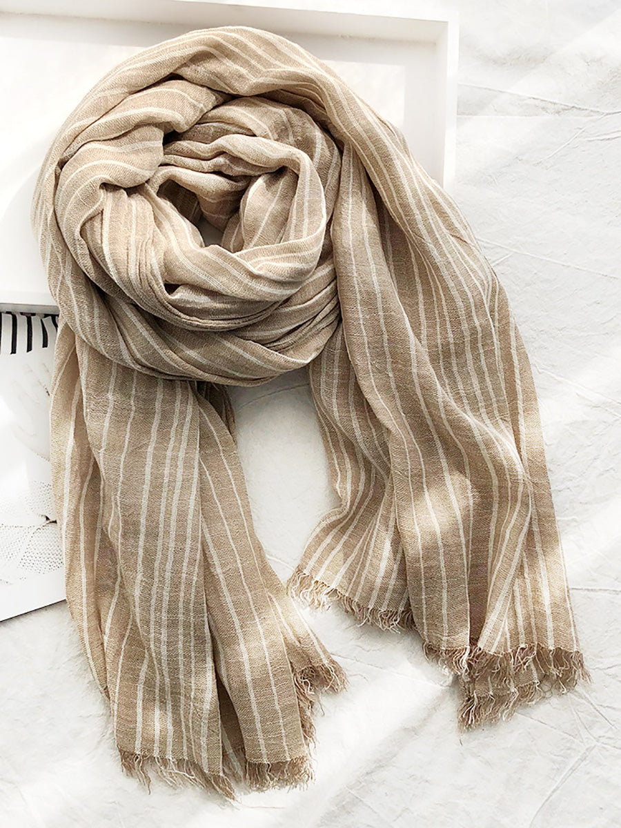 Sciarpe morbide con nappe a righe vintage da donna