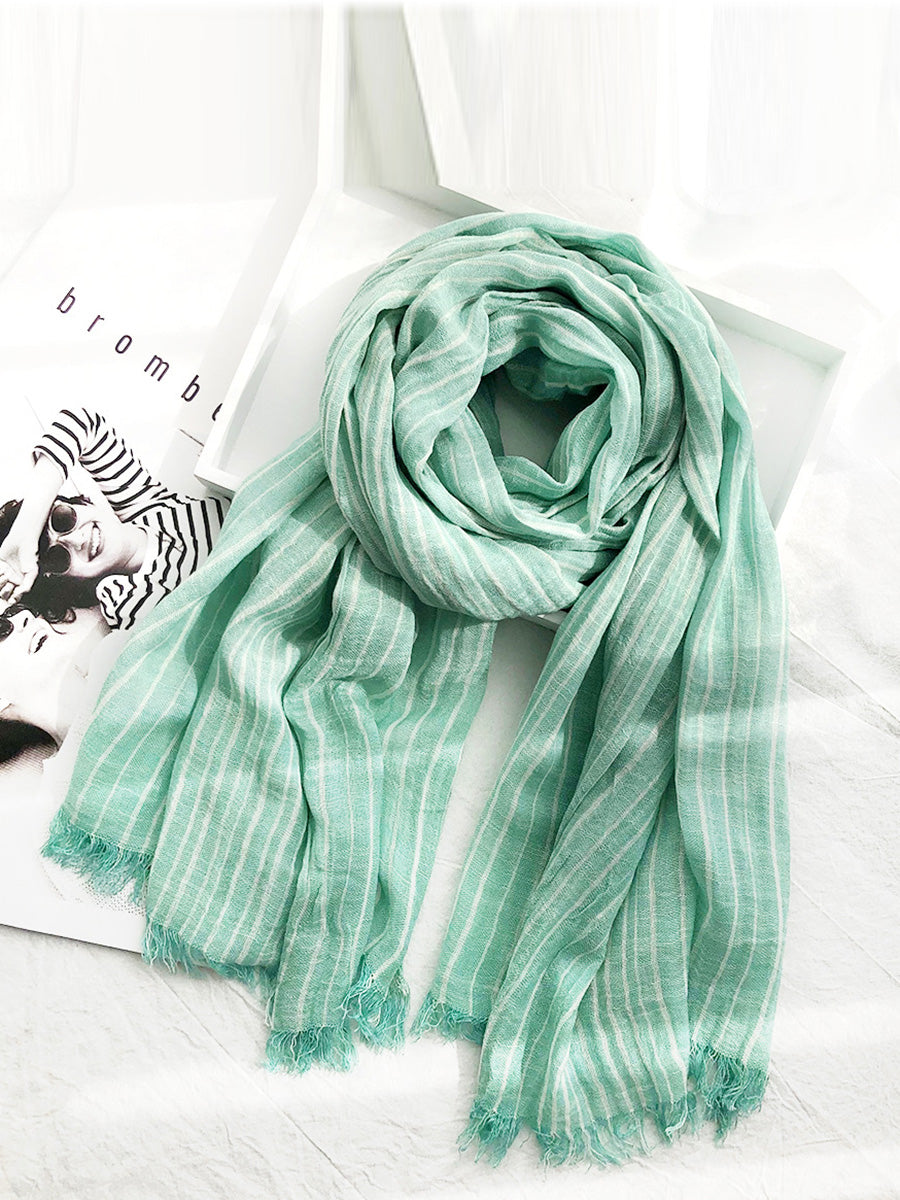 Sciarpe morbide con nappe a righe vintage da donna