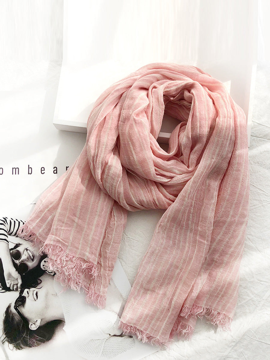 Sciarpe morbide con nappe a righe vintage da donna