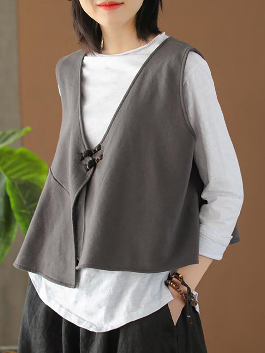 Maglietta a maniche lunghe in cotone e gilet largo