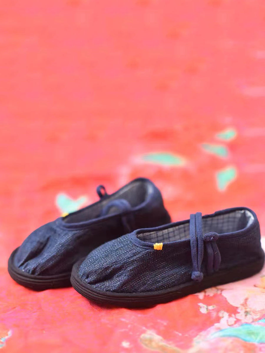 Chaussures plates vintage en coton uni pour femmes