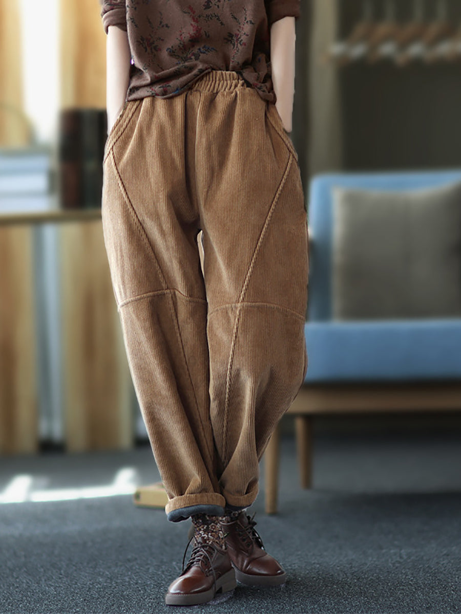 Pantaloni vintage da donna con cuciture spesse