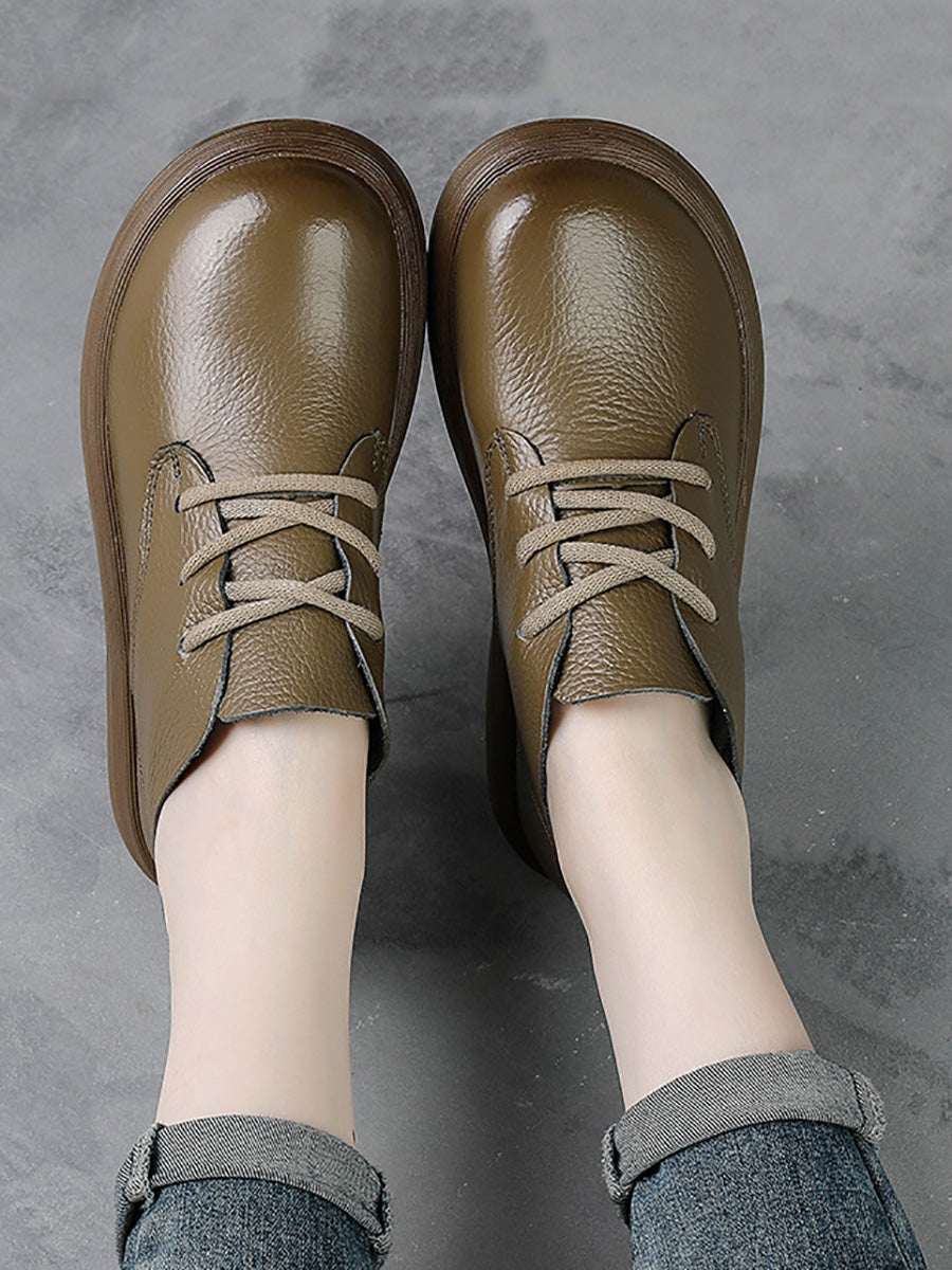 Scarpe basse casual da donna con cinturino in vera pelle morbida