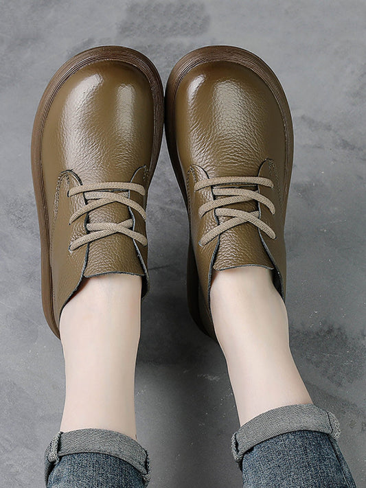 Scarpe basse casual da donna con cinturino in vera pelle morbida