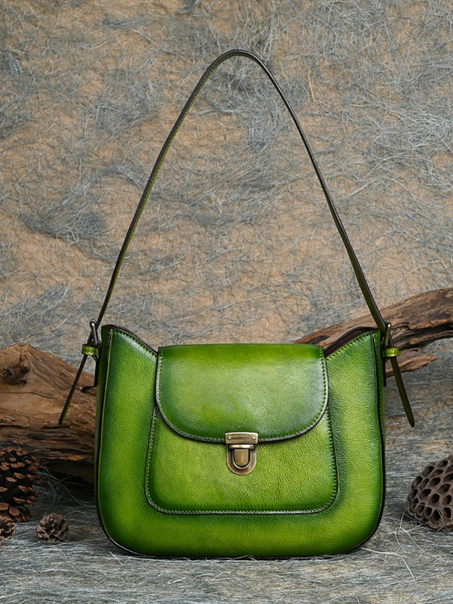 Borsa a tracolla vintage in vera pelle da donna