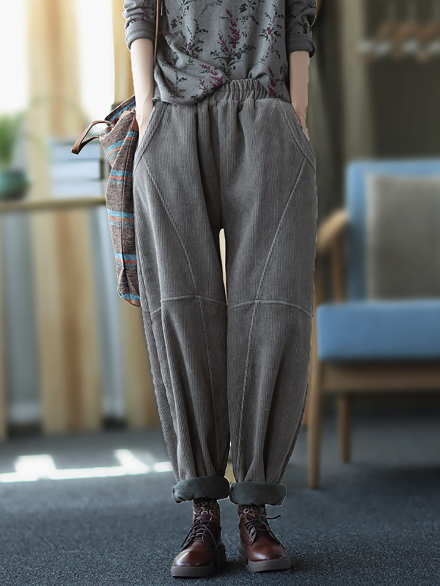 Pantaloni vintage da donna con cuciture spesse