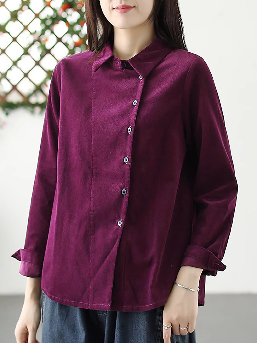 Cardigan in crosta di cotone tinta unita autunnale da donna
